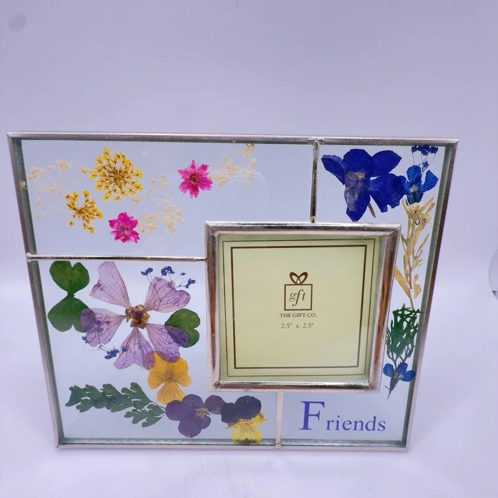 Vintage Pressed Flower Frame Friends 6x5 Glass Cottagecore Garden Decor‎